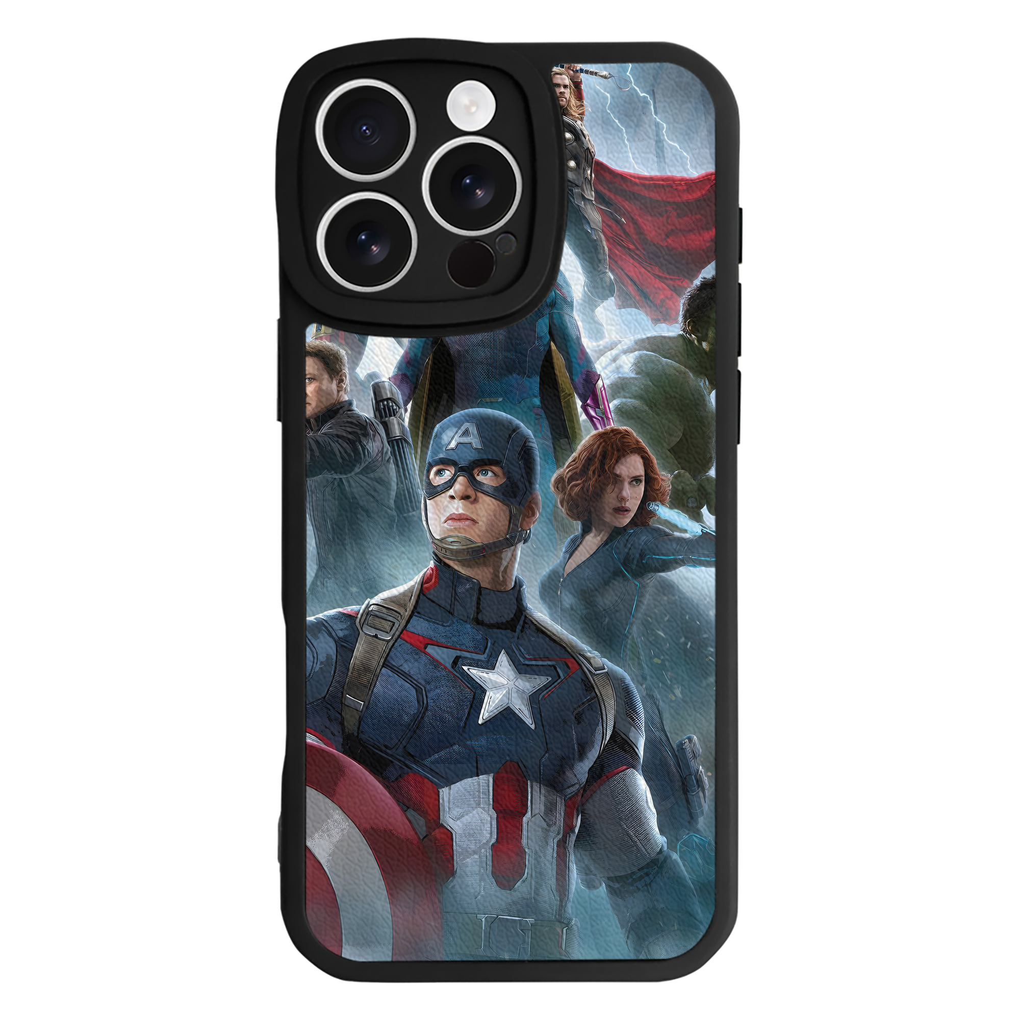 （画像用） アベンジャーズ The Avengers 【iPhone 16シリーズ対応】シリコンスマホケース（レザー調） 材質：シリコン